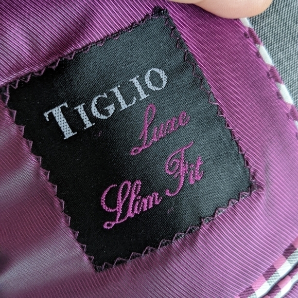 TIGLIO Luxe Slim Fit Grey Wool Blazer 40S - Picture 3 of 8
